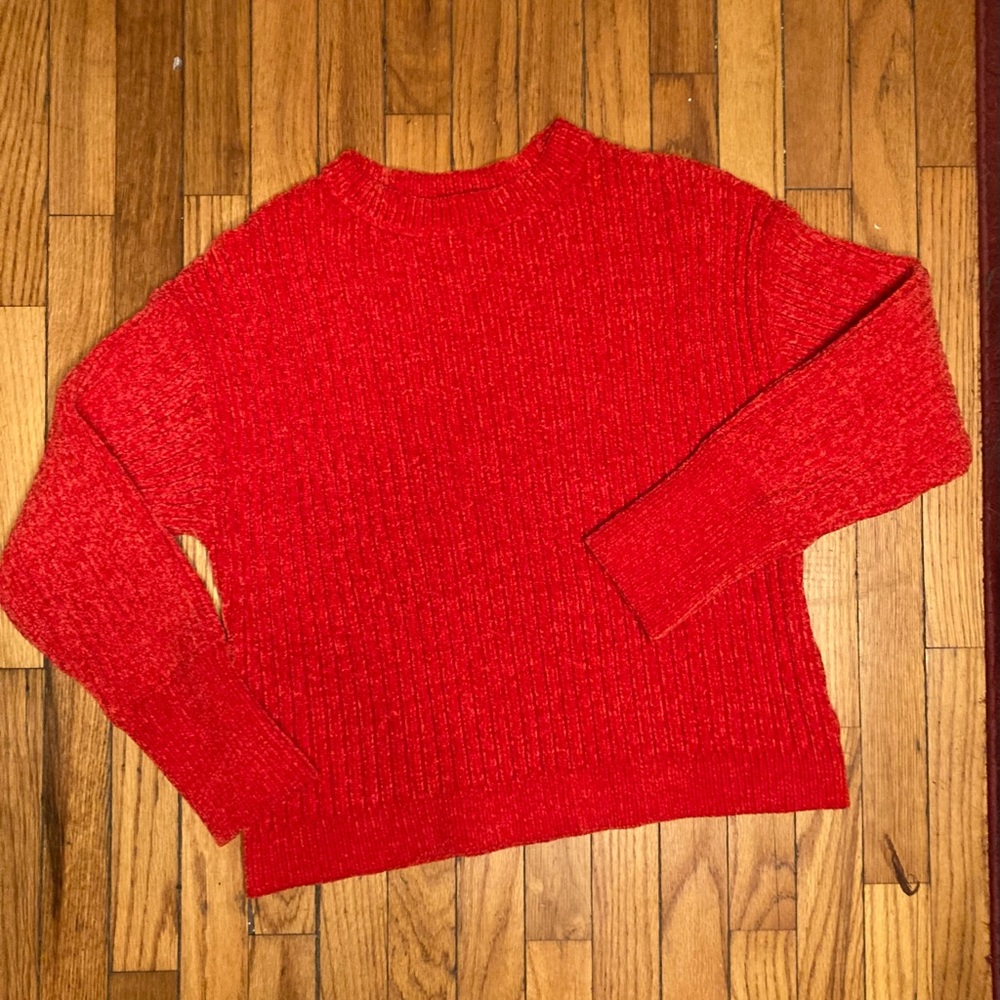 Plush Velvet Knit Crewneck Sweater